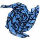 Cotton Scarf - Peace sign pattern 10 cm blue - black -...