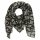 Cotton Scarf - Peace sign pattern 10 cmgrey - black - squared kerchief