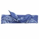 Bandana Tuch - Paisley Muster 01 - blau - weiß - quadratisches Kopftuch