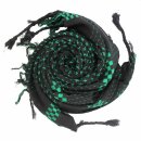 Kufiya style scarf - cross pattern - black - green -...