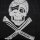 Baumwolltuch Totenkopf Pirat mit Knochen anthrazit weiß quadratisches Tuch