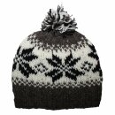Woolen hat with bobble and Scandinavian style pattern -...