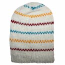 Oversized woolen hat - white - multi-colored - Knit cap -...