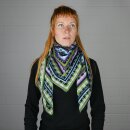 Cotton Scarf - geometrical pattern 03 - multicolored dark - squared kerchief