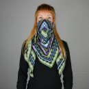 Cotton Scarf - geometrical pattern 03 - multicolored dark - squared kerchief