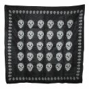Cotton Scarf - Skulls 3 black - white - squared kerchief