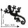 Aufnäher - Salamander - Gecko - schwarz-grau - Patch