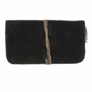 Suede tobacco pouch with ribbon - black - tobacco pouch -...