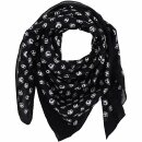 Cotton Scarf - skull round small - scary face - skull -...