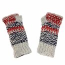 Arm warmers - Knitted arm warmers - Wool - black-red