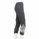 Leggings - 3/4 capri with lace - gray - one size - jersey