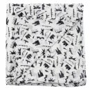 Baumwolltuch - Berlin Symbole weiß - schwarz - quadratisches Tuch