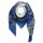 Cotton Scarf - Flowers 2 blue - squared kerchief