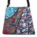Cloth bag - Three different Floral Designs - turquoise,...