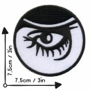 Patch - Clockwork - Eye white-black 7,5 cm